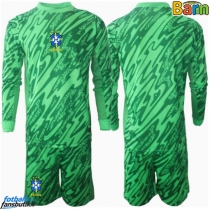 Brasil Keeper Hjemmedraktsett Barn Copa America 2024 Langermet (+ Korte bukser)